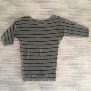 Express 3/4 Sleeve Lightweight Sweater Gray/Black